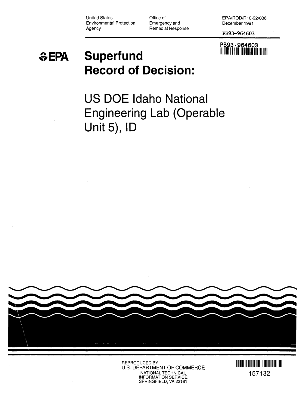 EPA Superfund Record of Decision, Idaho