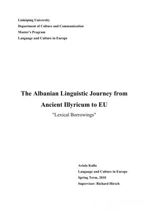 The Albanian Linguistic Journey from Ancient Illyricum to EU: Lexical