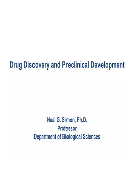 Drug Discovery and Preclinical Development