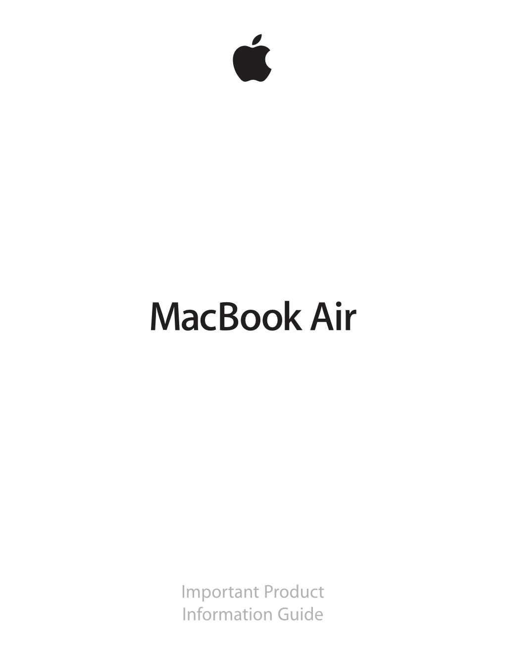 Macbook Air Important Product Information Guide