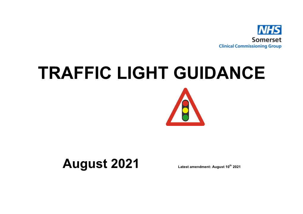 Somerset Traffic Light System 42Nd Edition Aug 2021