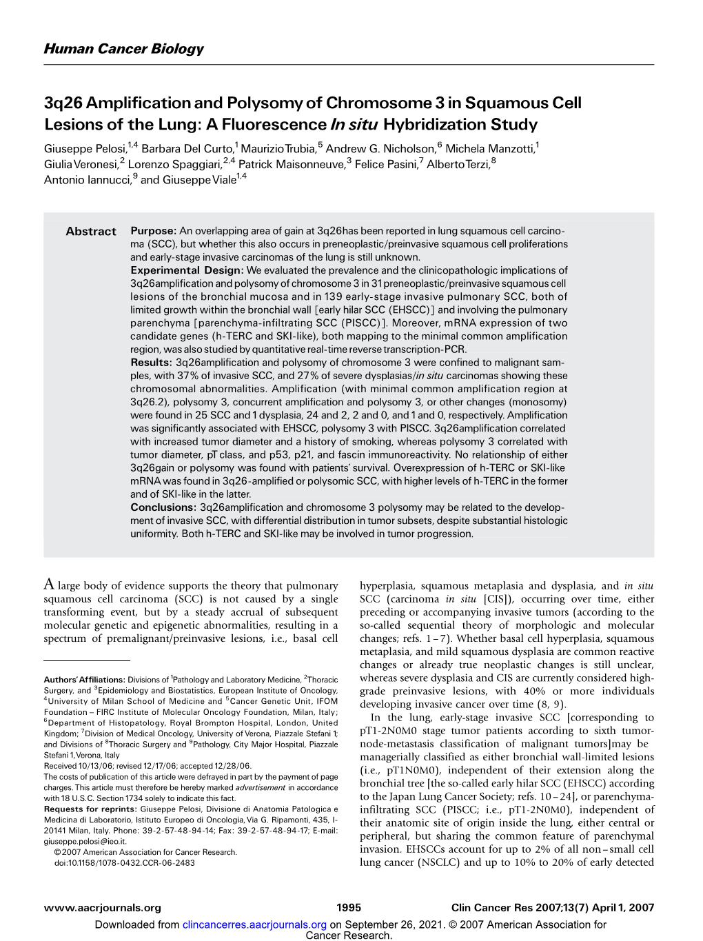 3Q26 Amplification and Polysomy Of