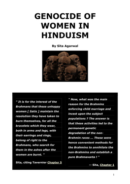 Genocide of Women in Hinduism by Sita Agarwal