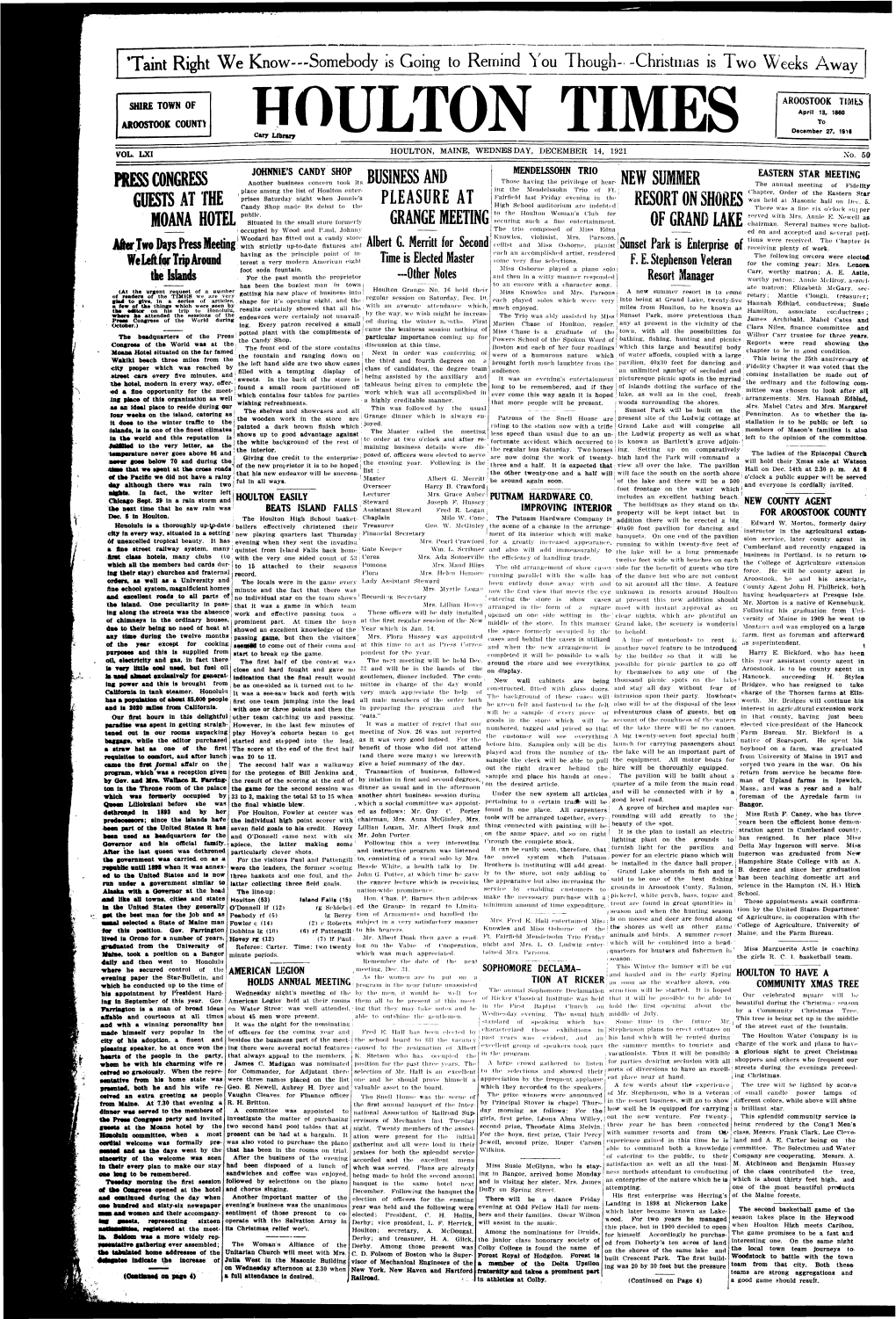 Houlton Times, December 14, 1921
