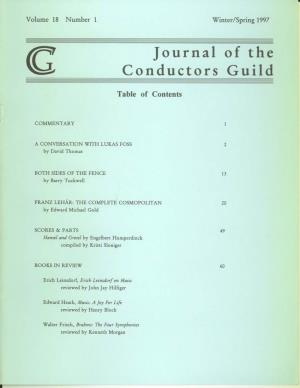 Journal of the Conductorsguild