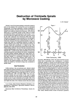 Destruction of Trichinella Spiralis by Microwave Cooking A