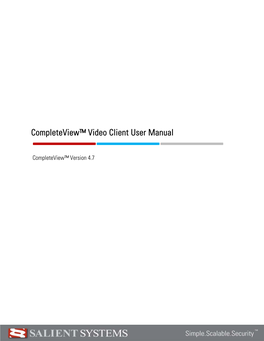 Completeview™ Video Client User Manual