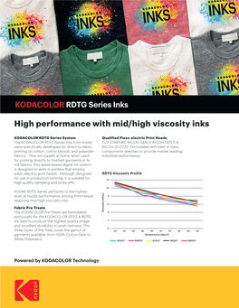 KODACOLOR RDTG Series Inks Datasheet