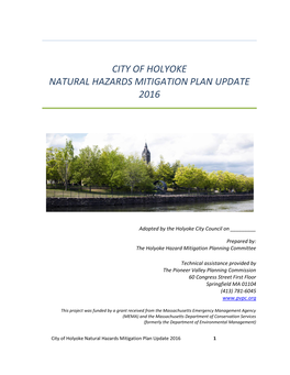 City of Holyoke Natural Hazards Mitigation Plan Update 2016
