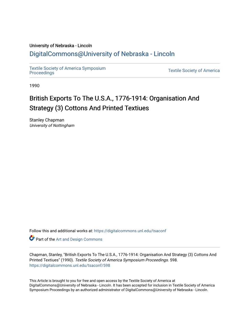 British Exports to the USA, 1776-1914