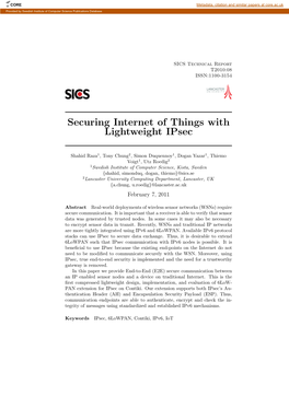 Securing Internet of Things with Lightweight Ipsec