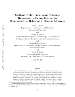 Ordinal Probit Functional Outcome Regression with Application to Computer-Use Behavior in Rhesus Monkeys