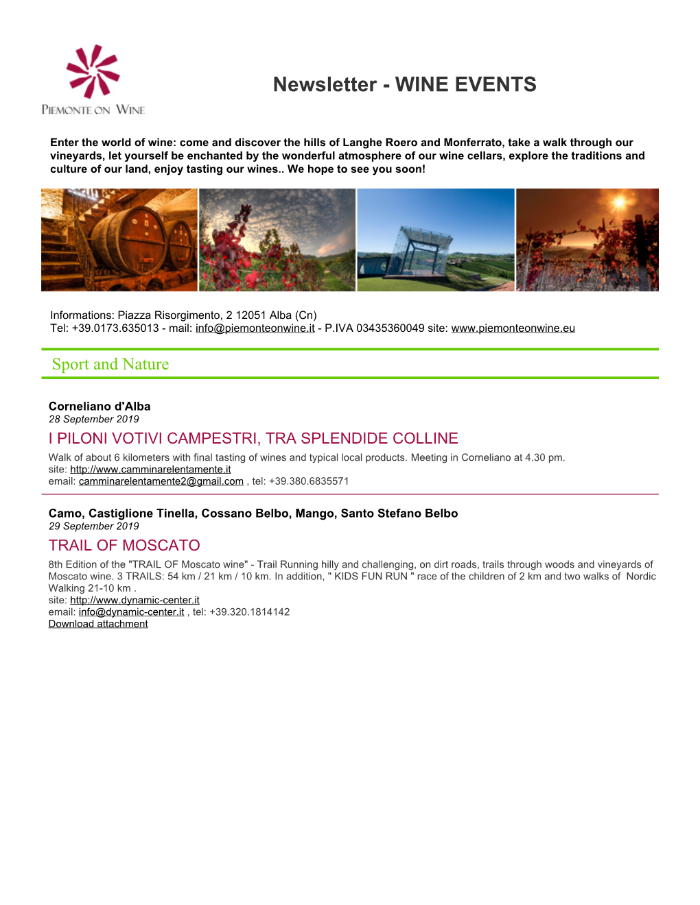 Newsletter - WINE EVENTS