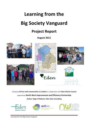 Learning from the Big Society Vanguard Project Report