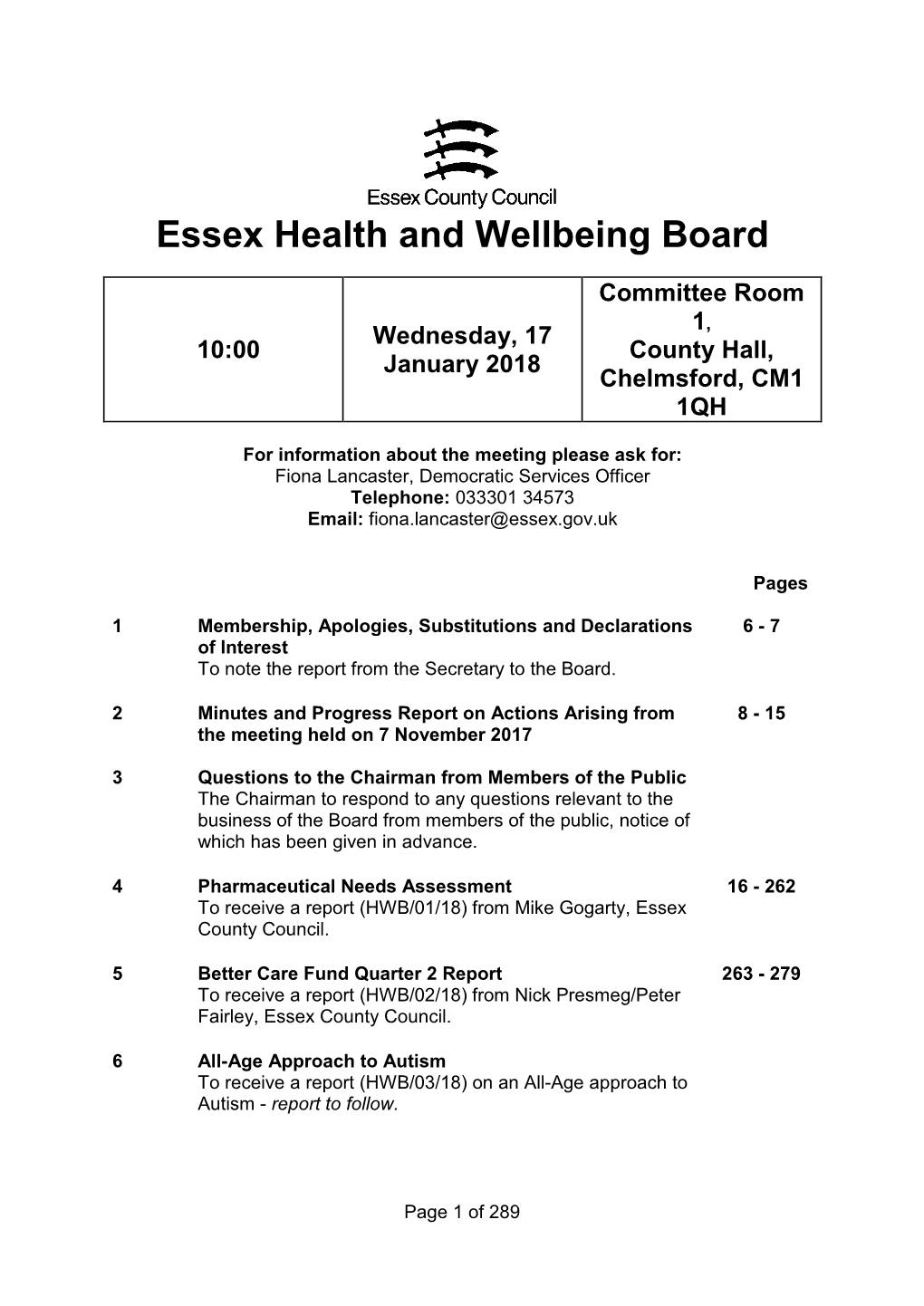 Essex Health and Wellbeing Board