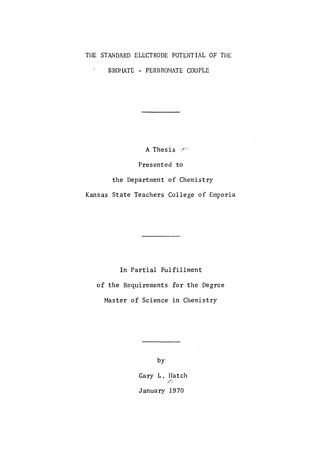 The Standard Electrode Potential of The