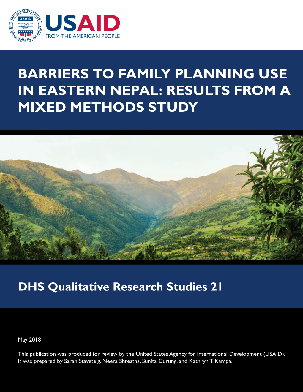 Barriers to Family Planning Use in Eastern Nepal: Results from a Mixed Methods Study