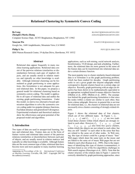Relational Clustering by Symmetric Convex Coding