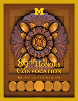2012 Honors Convocation Program