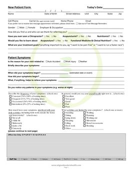 New Patient Form