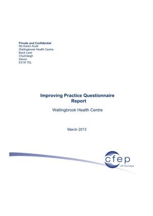 Improving Practice Questionnaire Report