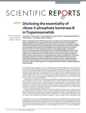 Disclosing the Essentiality of Ribose-5-Phosphate Isomerase B In