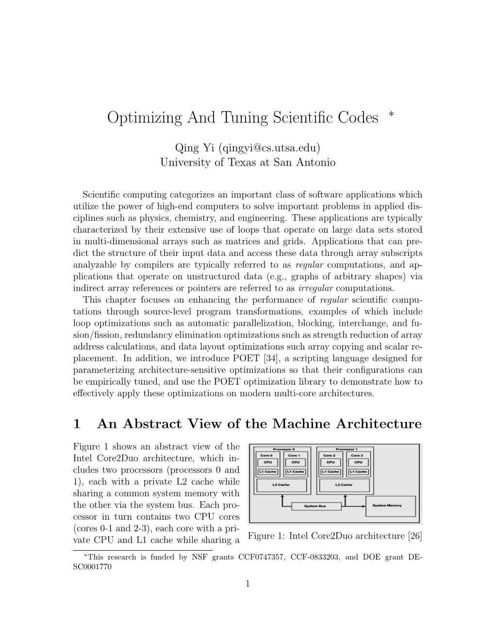 Optimizing and Tuning Scientific Codes