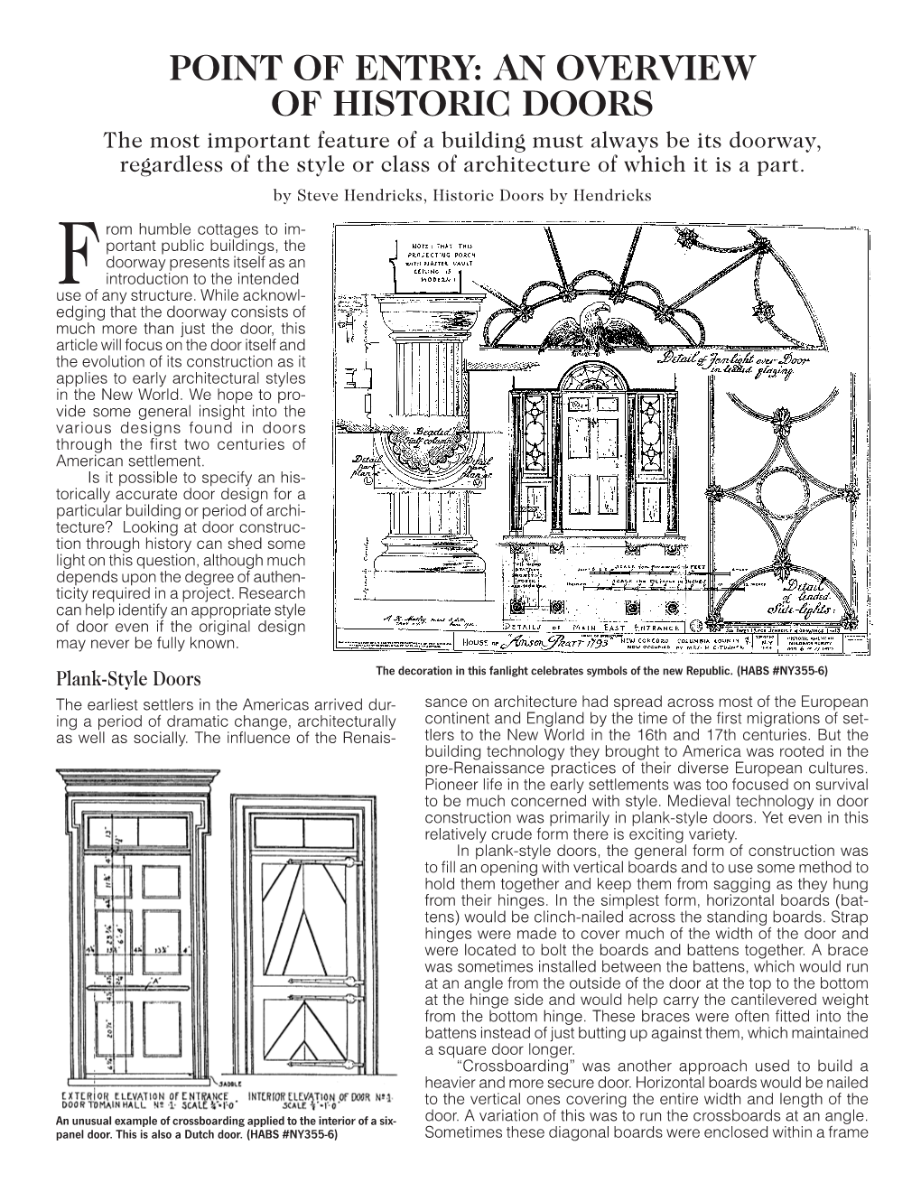 Point of Entry: an Overview of Historic Doors