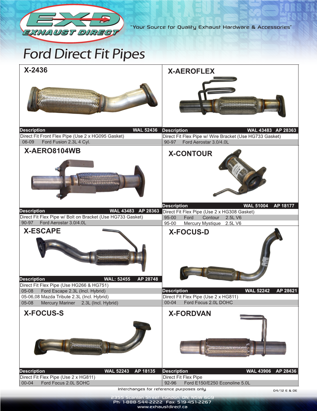 Ford Direct Fit Pipes X-2436 X-AEROFLEX