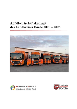 Abfallwirtschaftskonzept Des Landkreises Börde 2020 – 2025 Inhaltsverzeichnis Seite