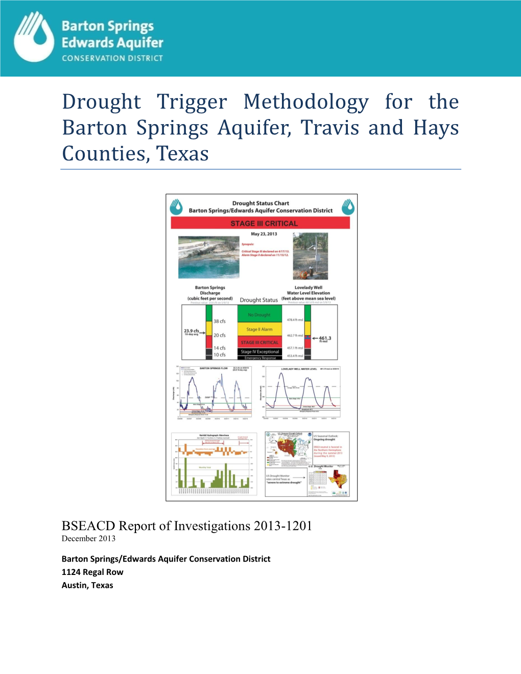 Drought Trigger Methodology for the Barton Springs Aquifer, Travis and Hays Counties, Texas