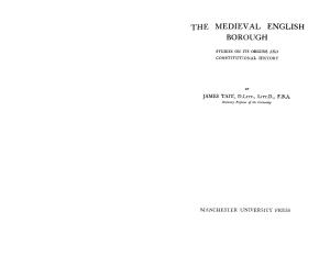 The Medieval English Borough