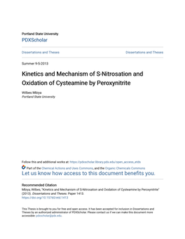 Kinetics and Mechanism of S-Nitrosation and Oxidation of Cysteamine by Peroxynitrite