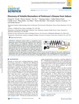 Discovery of Volatile Biomarkers of Parkinson's Disease from Sebum