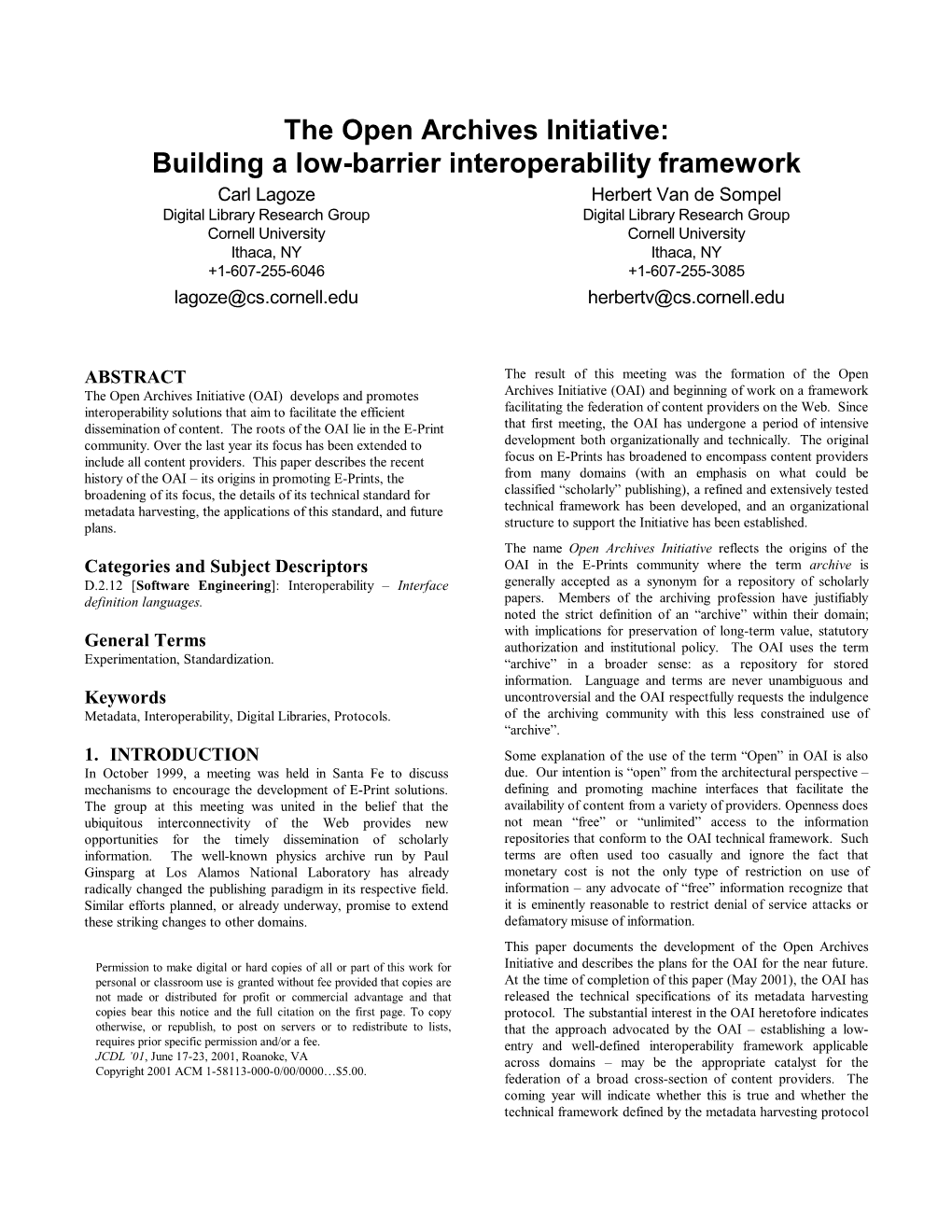 Building a Low-Barrier Interoperability Framework