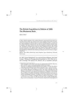 The British Expedition to Sikkim of 1888: the Bhutanese Role