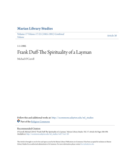 Frank Duff-The Spirituality of a Layman