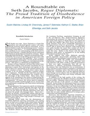 A Roundtable on Seth Jacobs, Rogue Diplomats: the Proud Tradition of Disobedience in American Foreign Policy