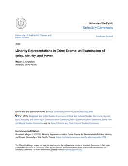 Minority Representations in Crime Drama: an Examination of Roles, Identity, and Power