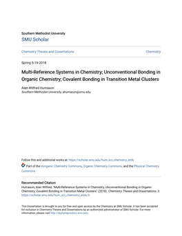 Unconventional Bonding in Organic Chemistry; Covalent Bonding in Transition Metal Clusters