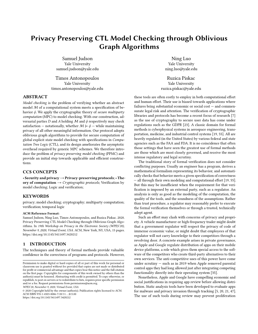 Privacy Preserving CTL Model Checking Through Oblivious Graph Algorithms