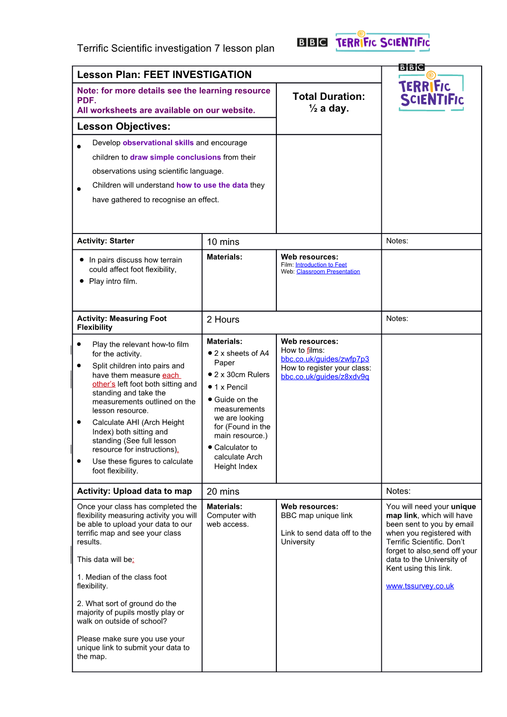 Terrific Scientific Investigation 7 Lesson Plan