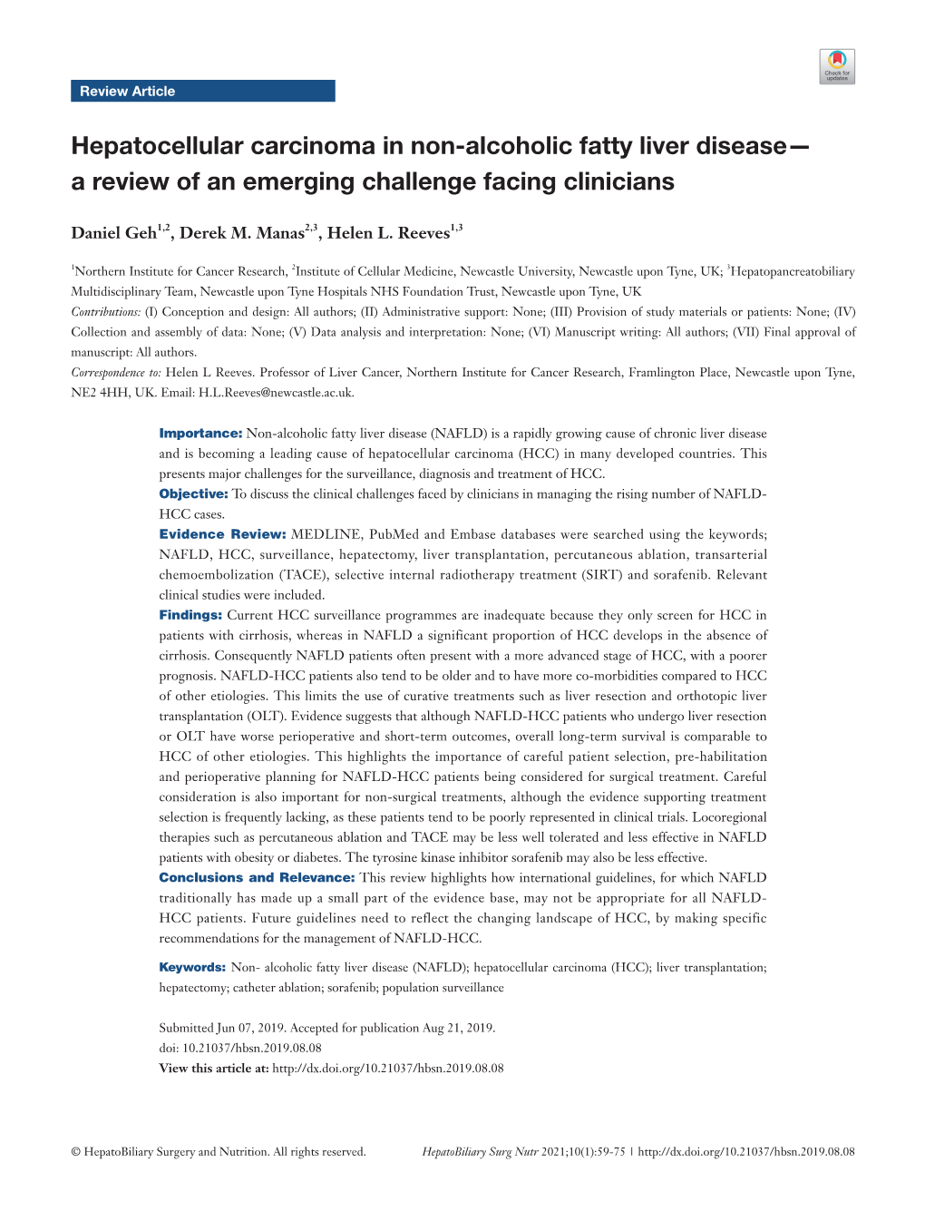 Hepatocellular Carcinoma in Non-Alcoholic Fatty Liver Disease— a Review of an Emerging Challenge Facing Clinicians