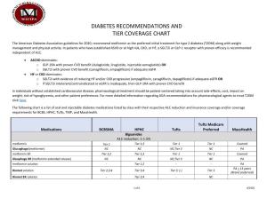 Diabetes Recommendations and Tier Coverage Chart