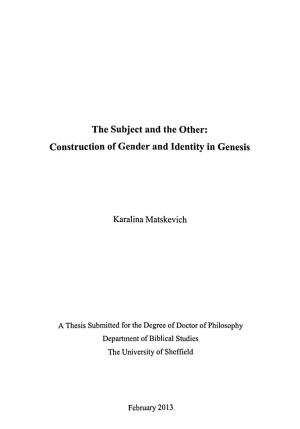Construction of Gender and Identity in Genesis