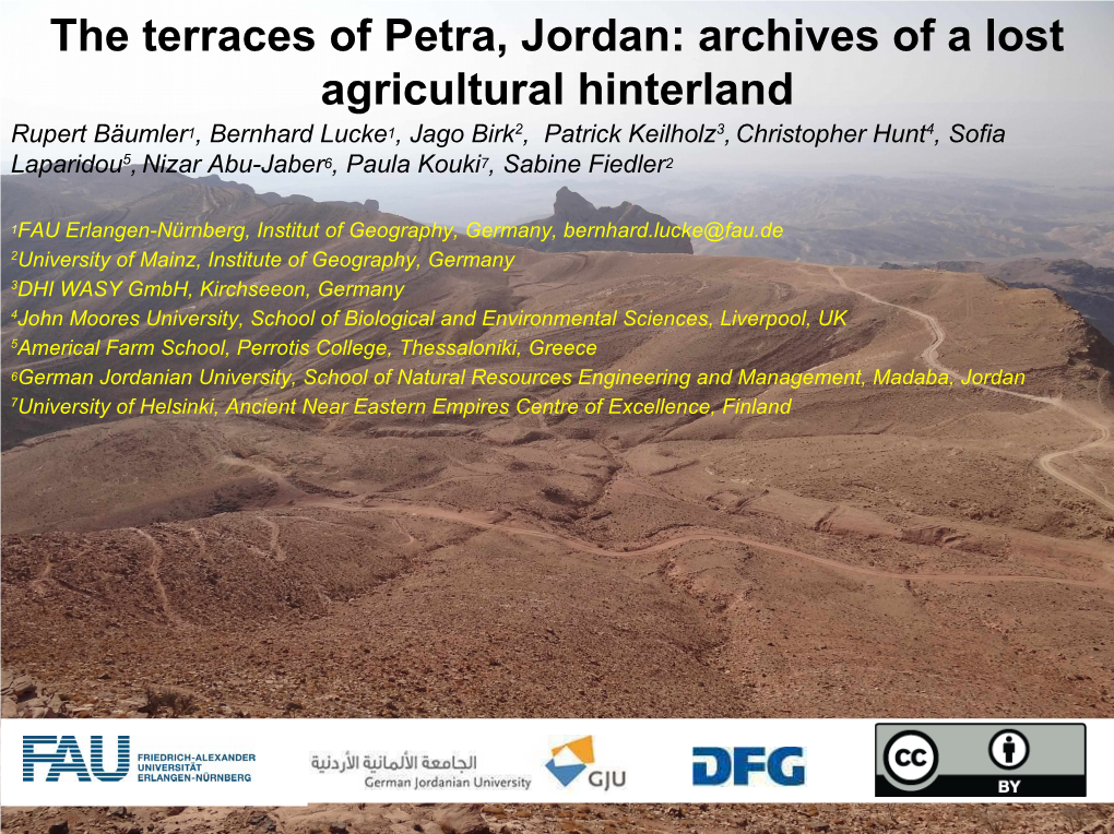 The Terraces of Petra, Jordan: Archives of a Lost Agricultural Hinterland