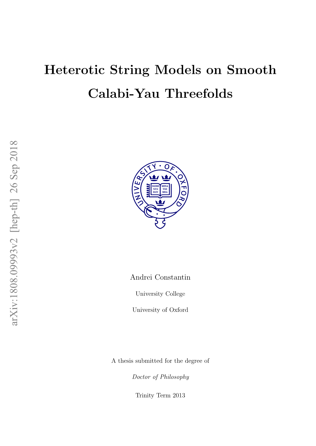 Heterotic String Models on Smooth Calabi-Yau Threefolds