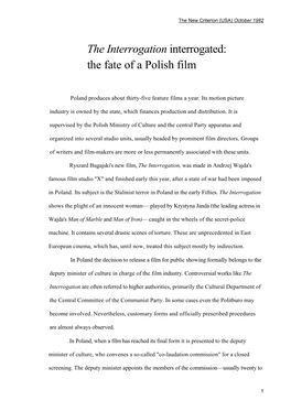 The Fate of a Polish Film