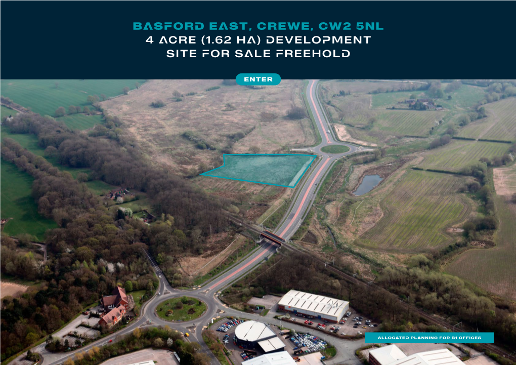 Basford East, Crewe, CW2 5NL 4 Acre (1.62 Ha) Development Site for Sale Freehold