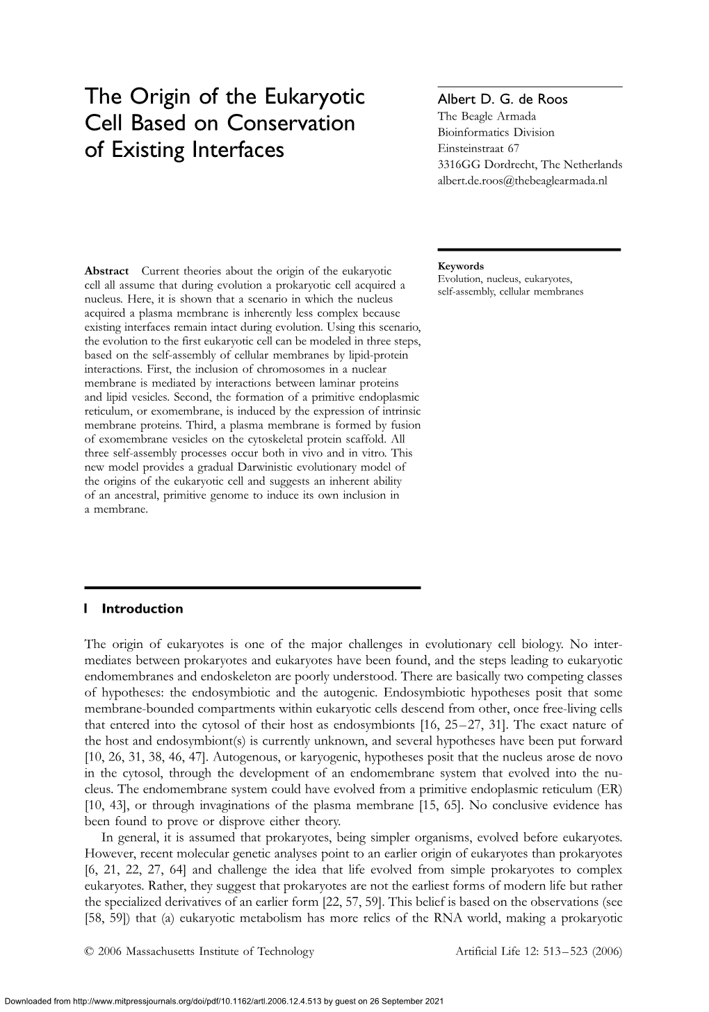 the-origin-of-the-eukaryotic-cell-based-on-conservation-of-existing